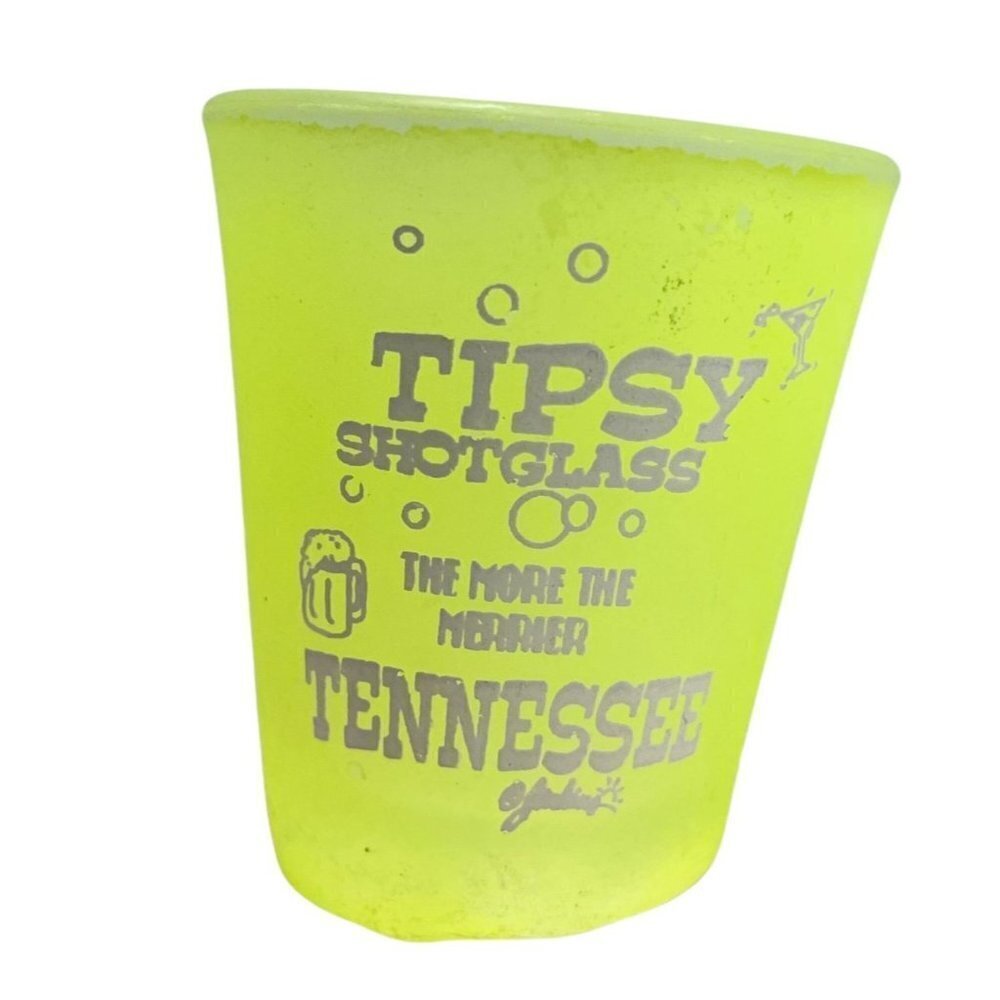 Shot Glass Tipsy Tennessee Neon Crooked Bottom